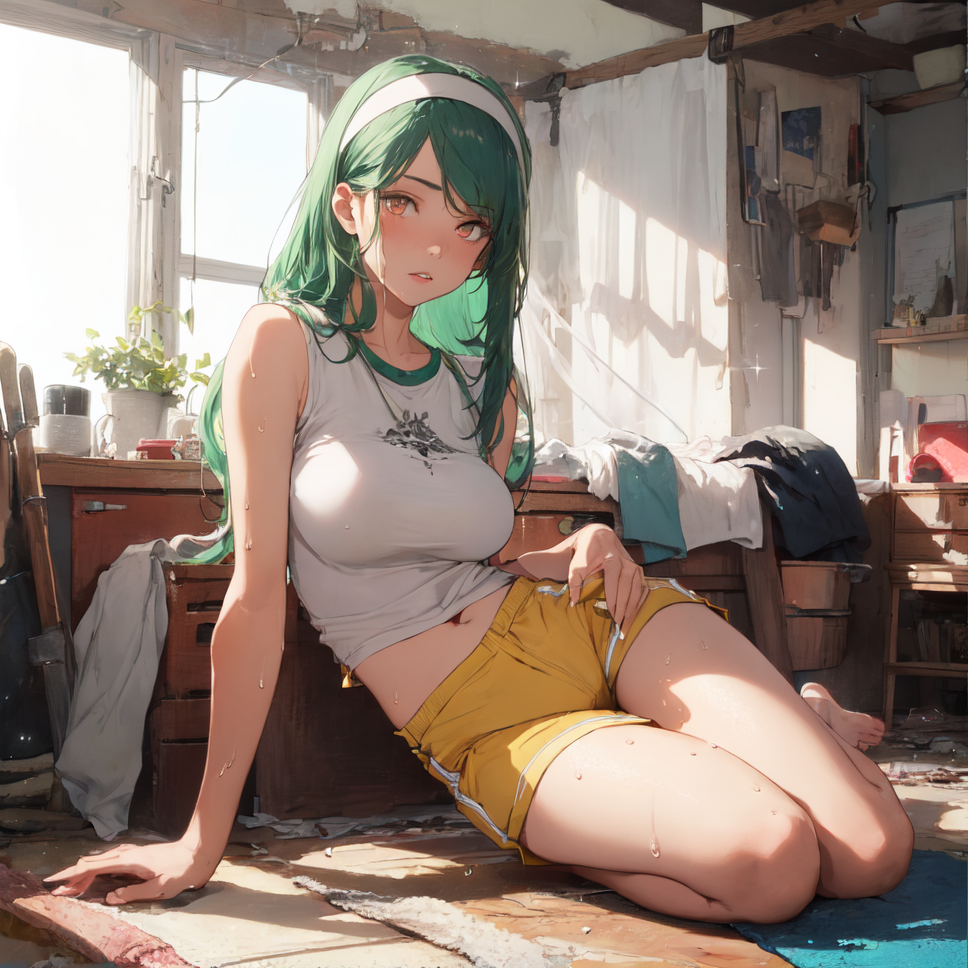 AI Art: 部屋で佇む暑がり明星雪華 by @しーま | PixAI