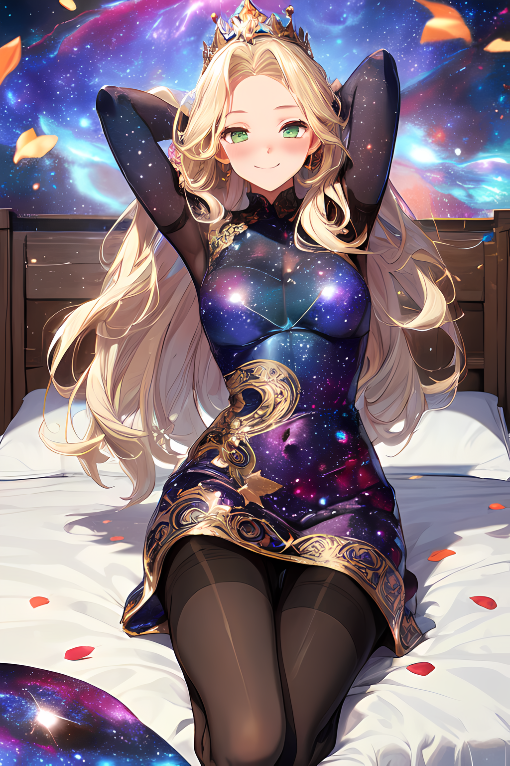 anime girl galaxy dress