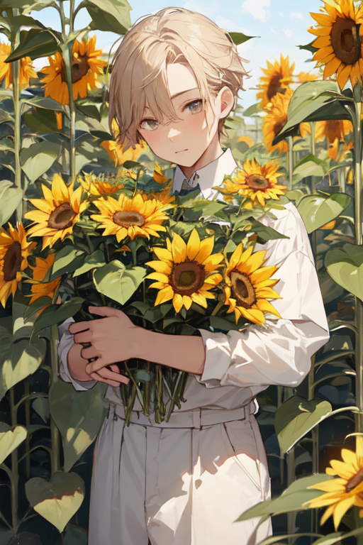 AI Art: Sunflower Boy by @Girl_In_Lavender | PixAI - Anime AI Art ...