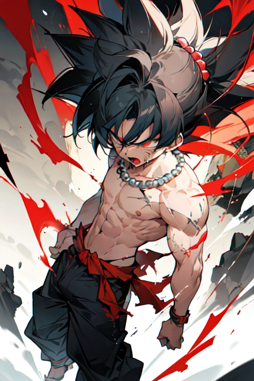 AI Art: goku x akuma by @Revy Twohand