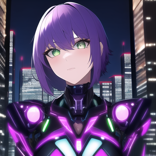 AI Art: cyberpunk inspired anime girl by @PARADOX