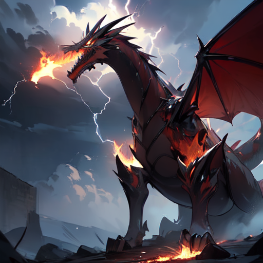 Illustration Fire Dragon Drache