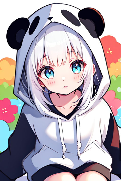 Anime girl with panda 2024 hoodie