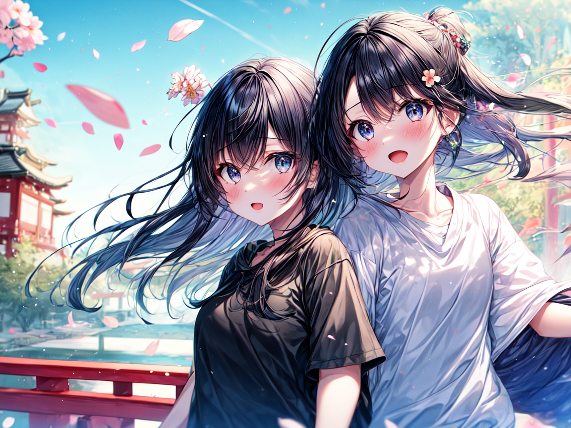 AI Art: 2 girls in Japan by @REDAVII | PixAI