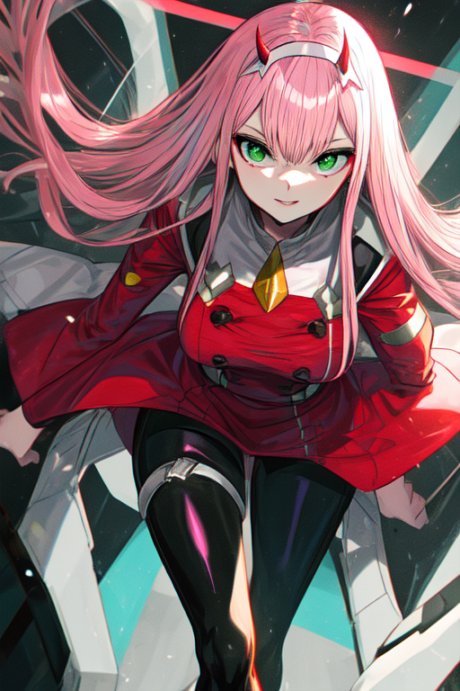 Zero two, a captivating and the most beautiful anime character from darling  in the franxx