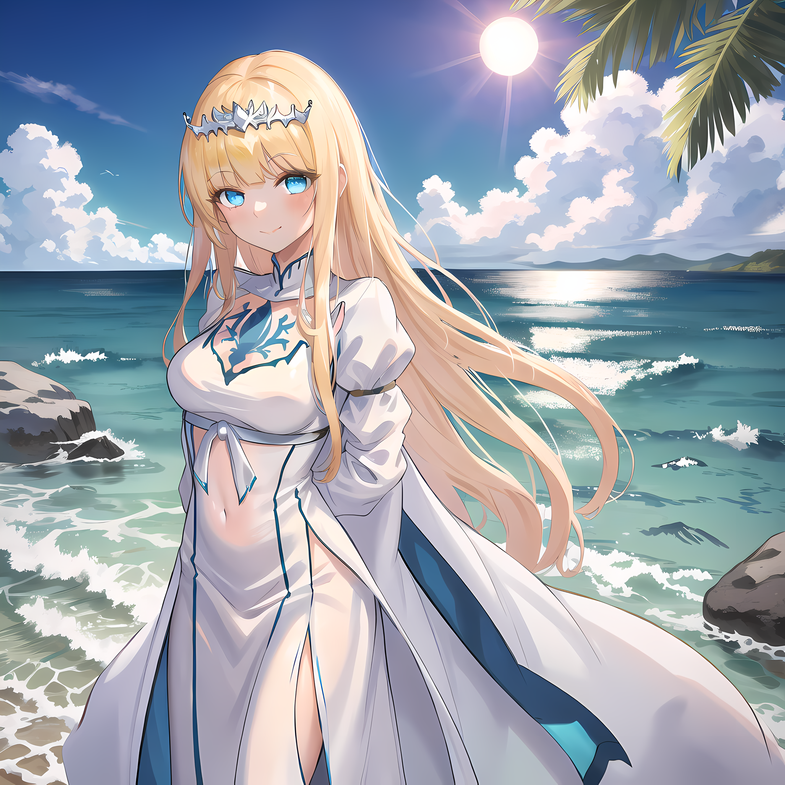 AI Art: Calca Bessarez - visiting the beach by @Uthaiyama (Overlord FanFic  writer - Calca Bessarez Fanclub) | PixAI