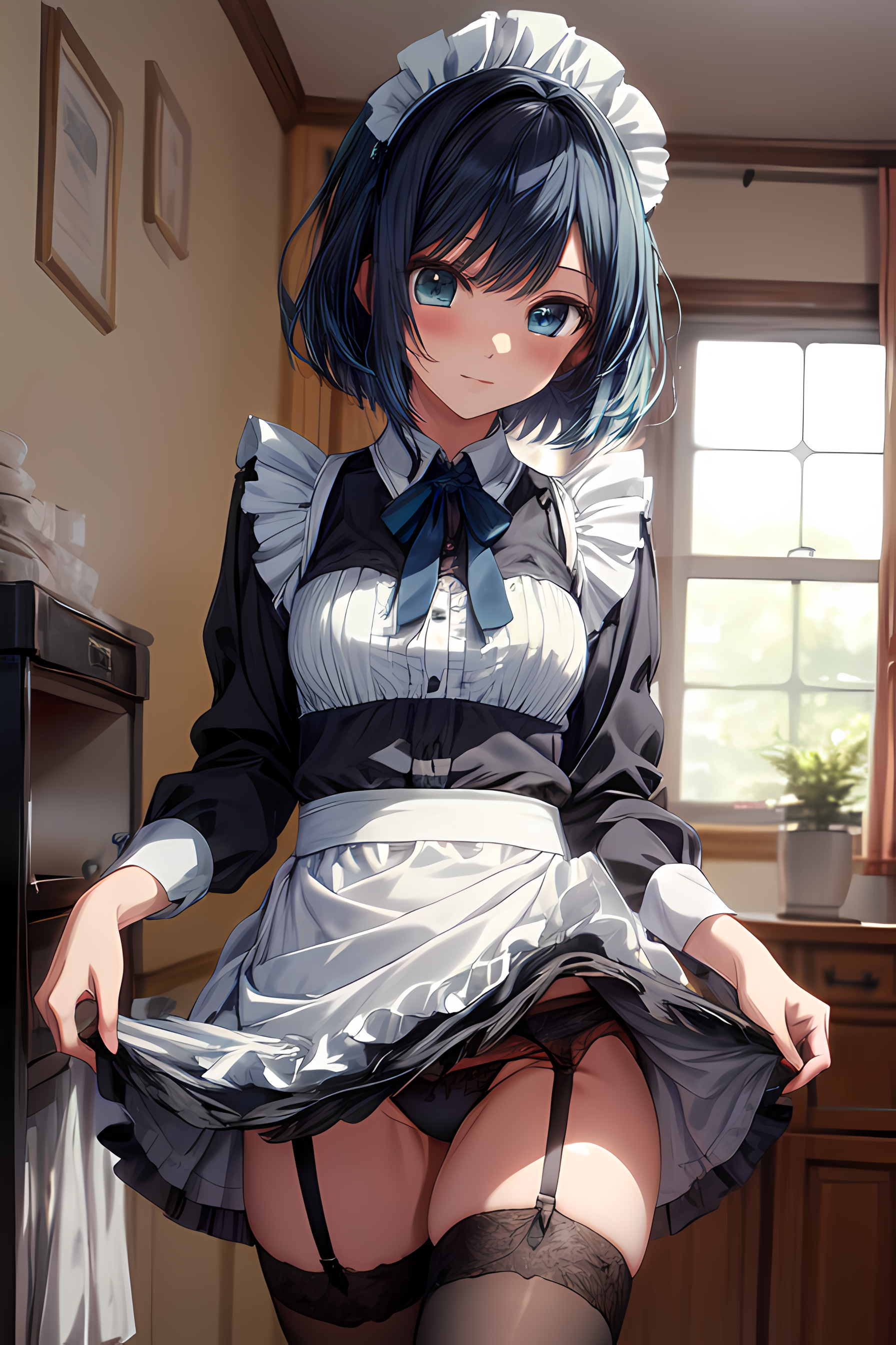 AI Art: oshi no ko,akane kurokawa,maid,black panties by @ExtremeBlack |  PixAI