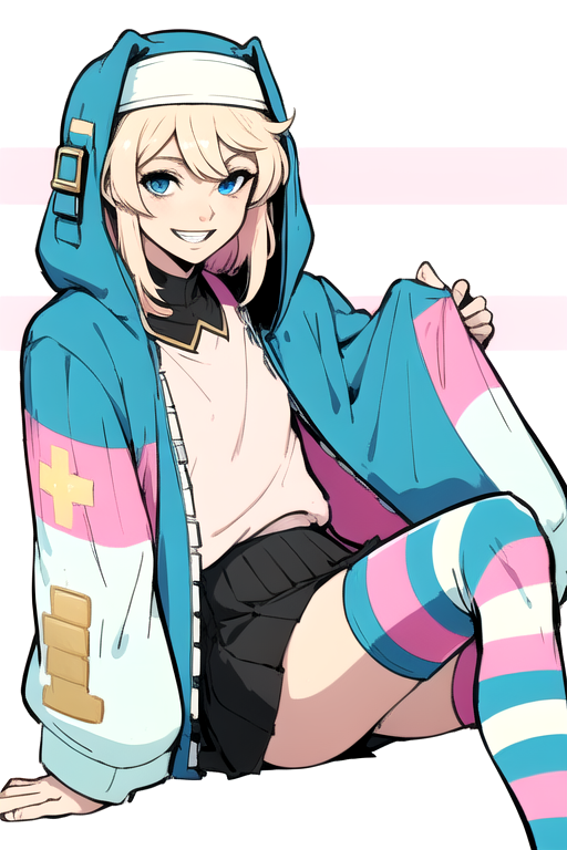 AI Art: Bridget in trans thighhhighs by @Burning Regrets