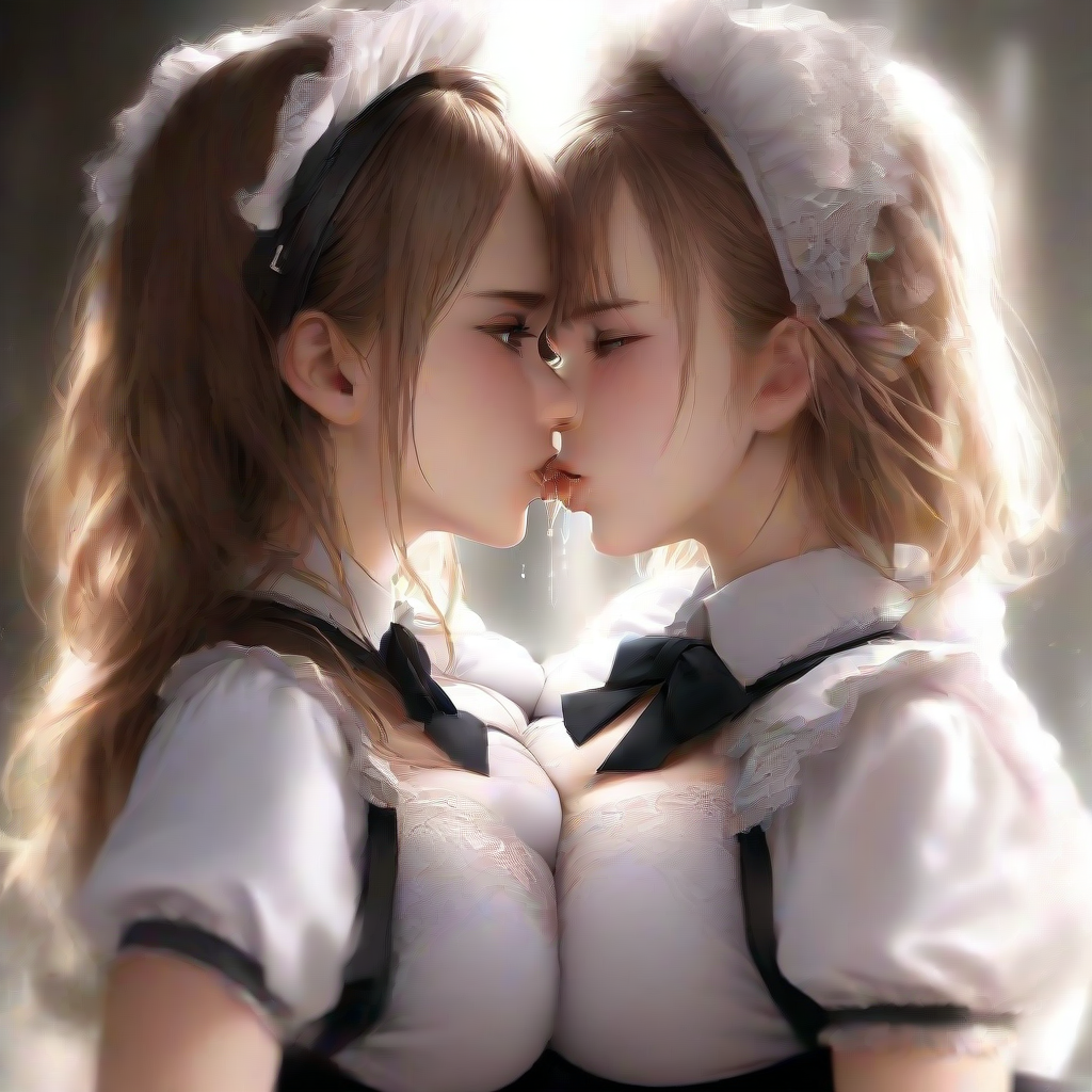 AI Art: yuri kiss by @sub-nsfw | PixAI