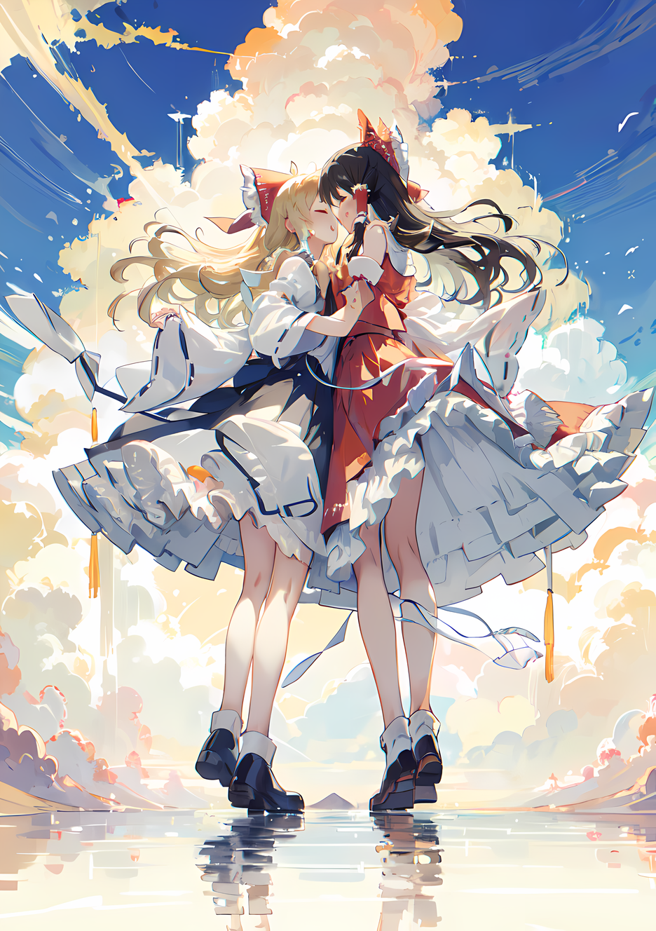 AI Art: Reimu and Marisa | レイマリ by @Navorn | PixAI