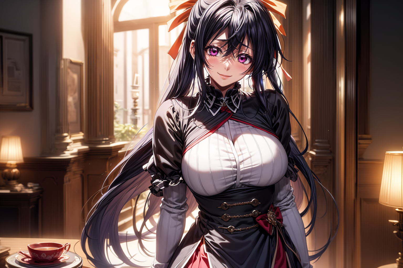 AI Art: Akeno Himejima by @CODENONE | PixAI