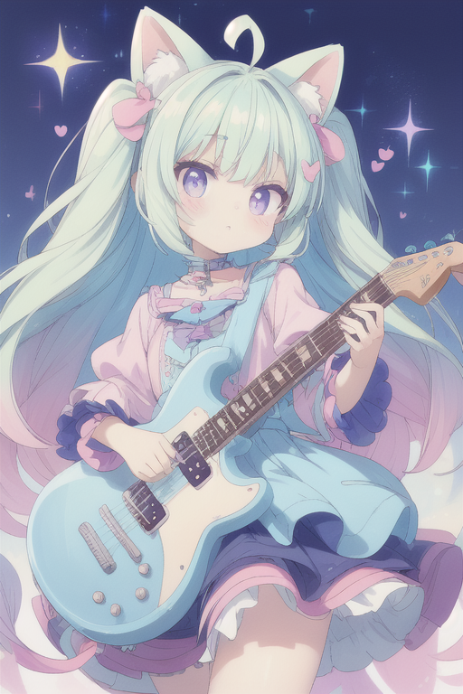 Arte AI: kawaii guitarist por @すまきArte AI: kawaii guitarist por @すまき  