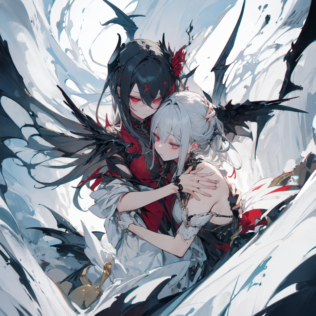 AI Art: Angel and Demon by @Code Geas | PixAI