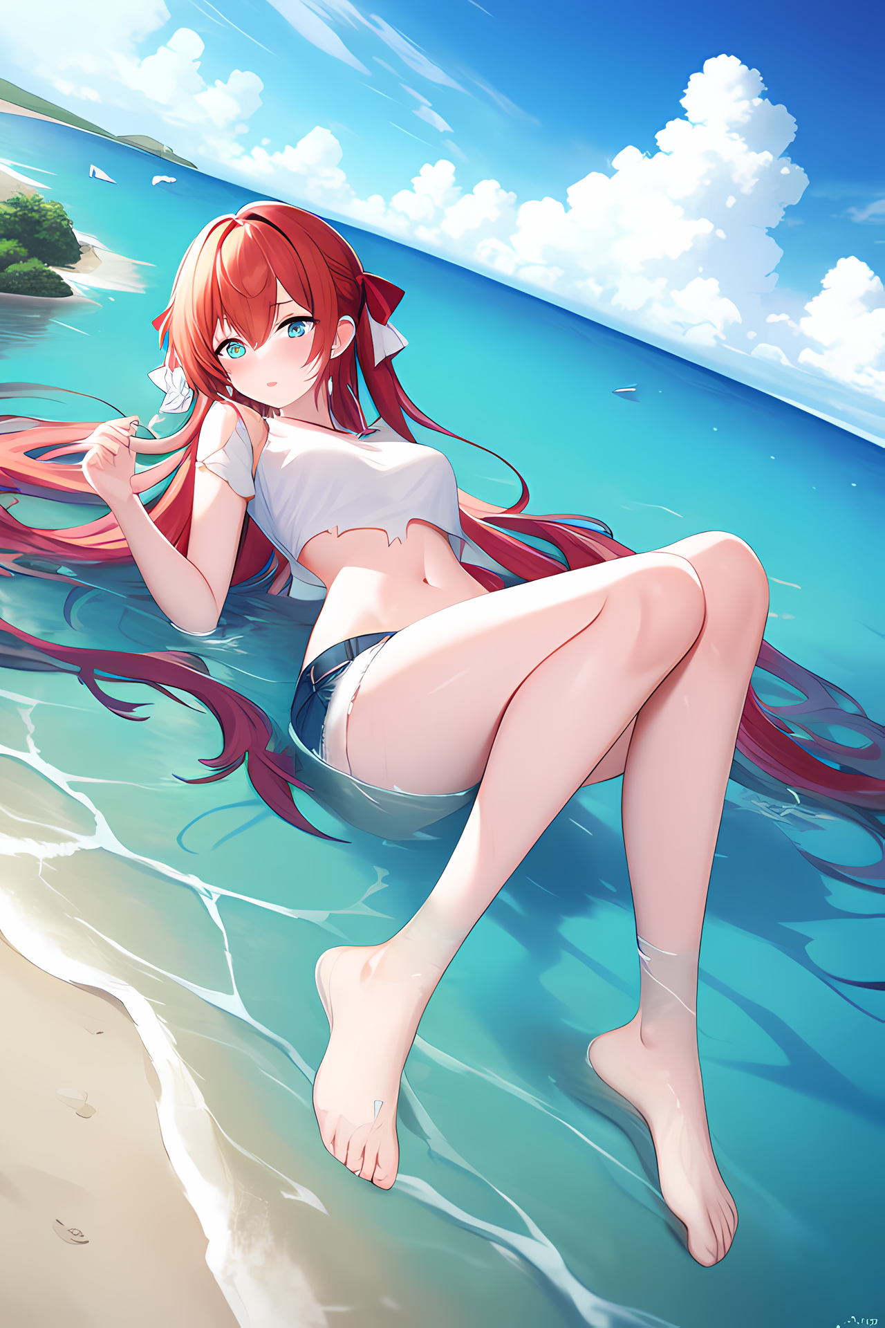 AI Art Giantess Swim by Silver PixAI