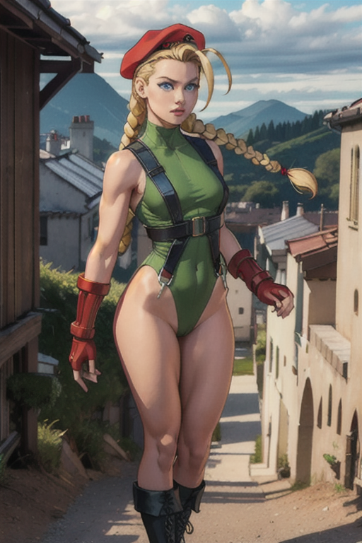 hands on floor, braids, thighs, Cammy White, long hair, video game