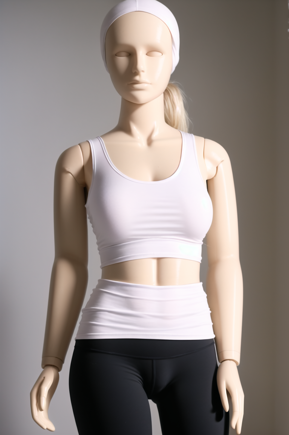 AI Art Generator: Skin tight yoga pants, thin white shirt