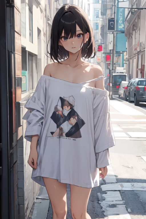 Anime girl oversized shirt sale