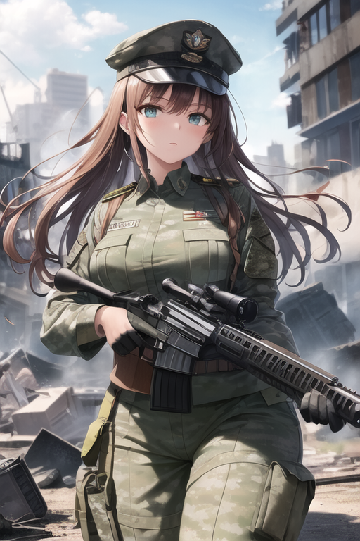 AI Art: army girl by @Kuro