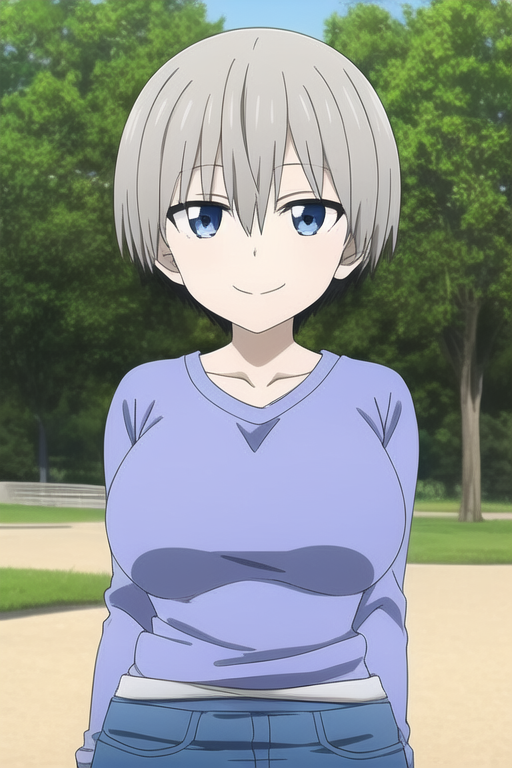 Uzaki-chan Wants to Hang Out! Anime Girl Short Hair Big Boobs White Hair 12  Canvas