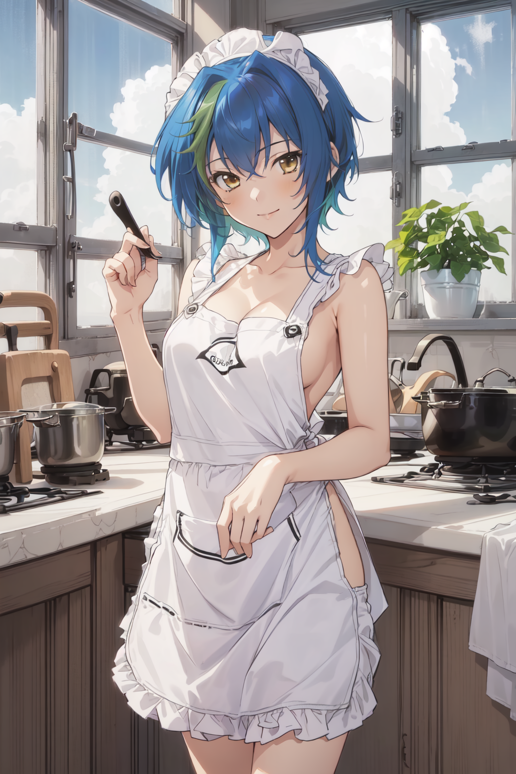 AI Art: Xenovia Quarta - Naked Apron 02 by @CrimsonDV | PixAI