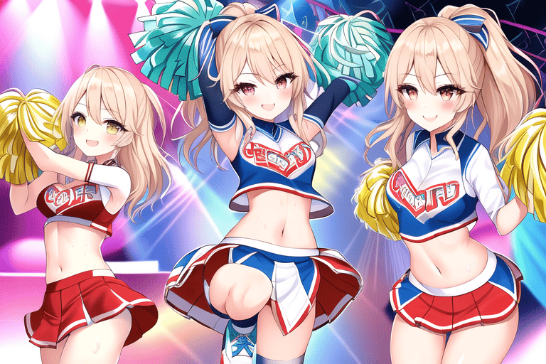 AI Art: Anything V3.0 cheer 3girls by @user-1583847133313603800