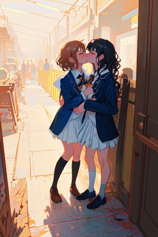 ArtStation - Two girls hugging