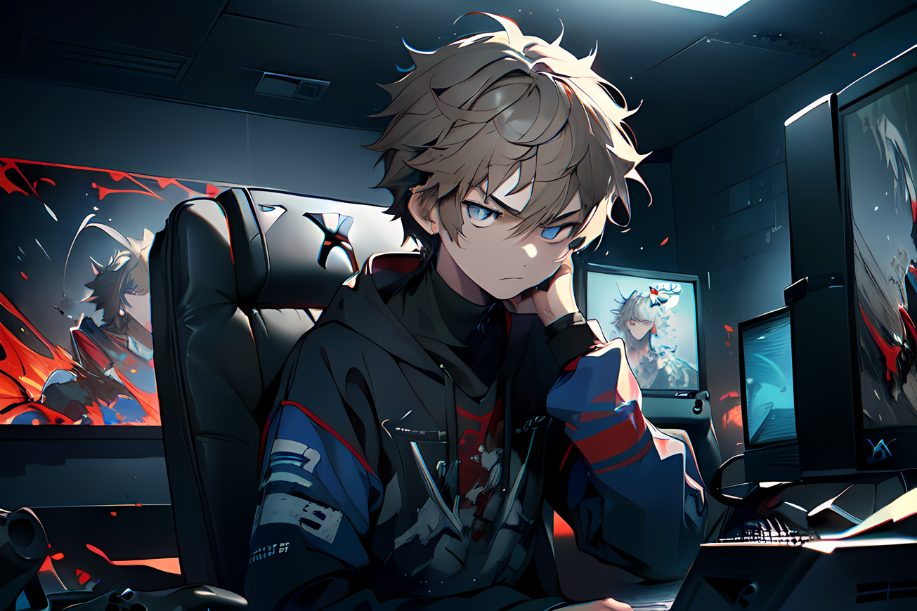 ArtStation - Depressed Anime Boy Concept Art