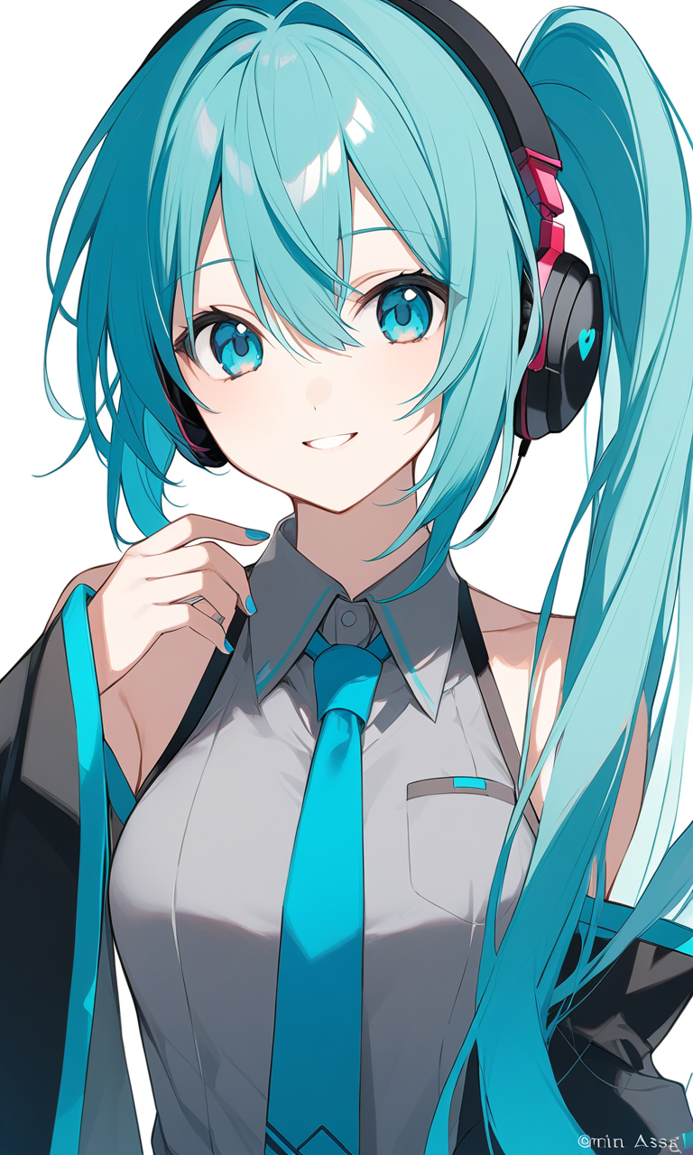 AI Art: 「Vocaloid」 - Hatsune Miku by @賢い橙ハッカーさん | PixAI