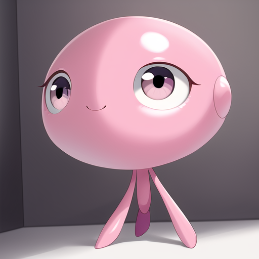 Cartoon Big Eyes PNG Picture, Cartoon Anime Character Pink Big