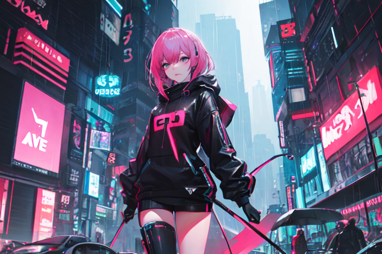 AI Art: cyberpunk inspired anime girl by @PARADOX