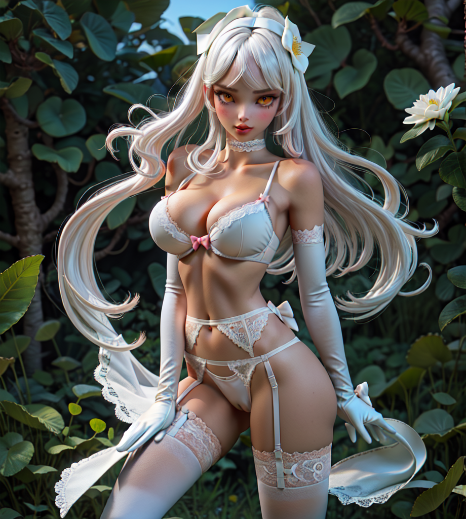 AI Art: girl in white lingerie by @Bibi Vil | PixAI