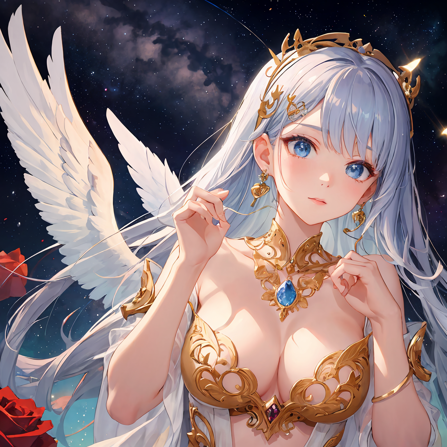 AI Art: Rose Angel #6 by @SmileJokerKK | PixAI