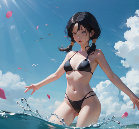 AI Art Videl at the beach pt.12 por Punished Lover PixAI