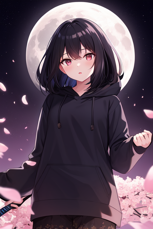Anime Girl Dark Black Theme