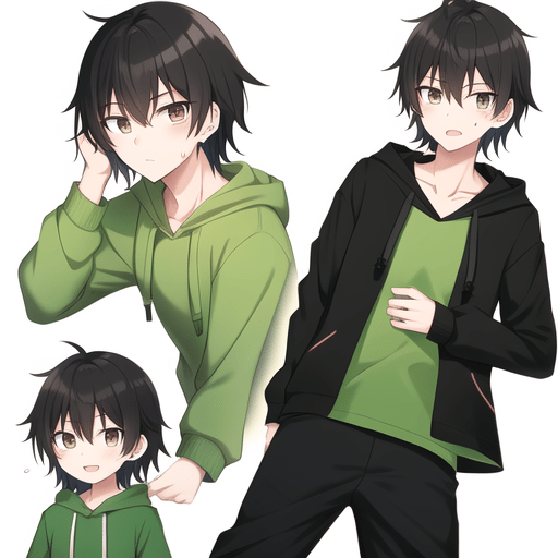 Green hoodie anime hot sale