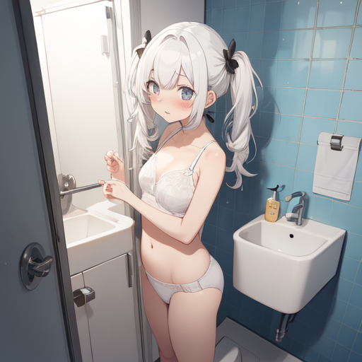 Arte AI: anime underwear twintail por @めい☆oneおー