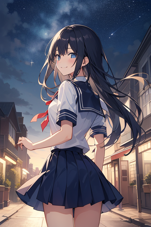 HD wallpaper: anime girl, sad, school uniform, windy, black hair