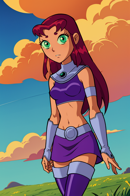 Ai Art Lora Model Starfire Teen Titans Character Lora Pixai 