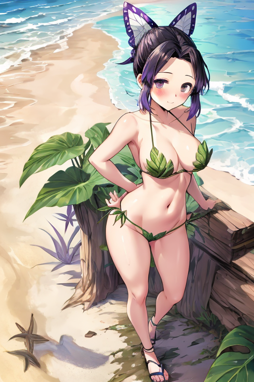 AI Art Shinobu Leaf Bikini by Vepr PixAI