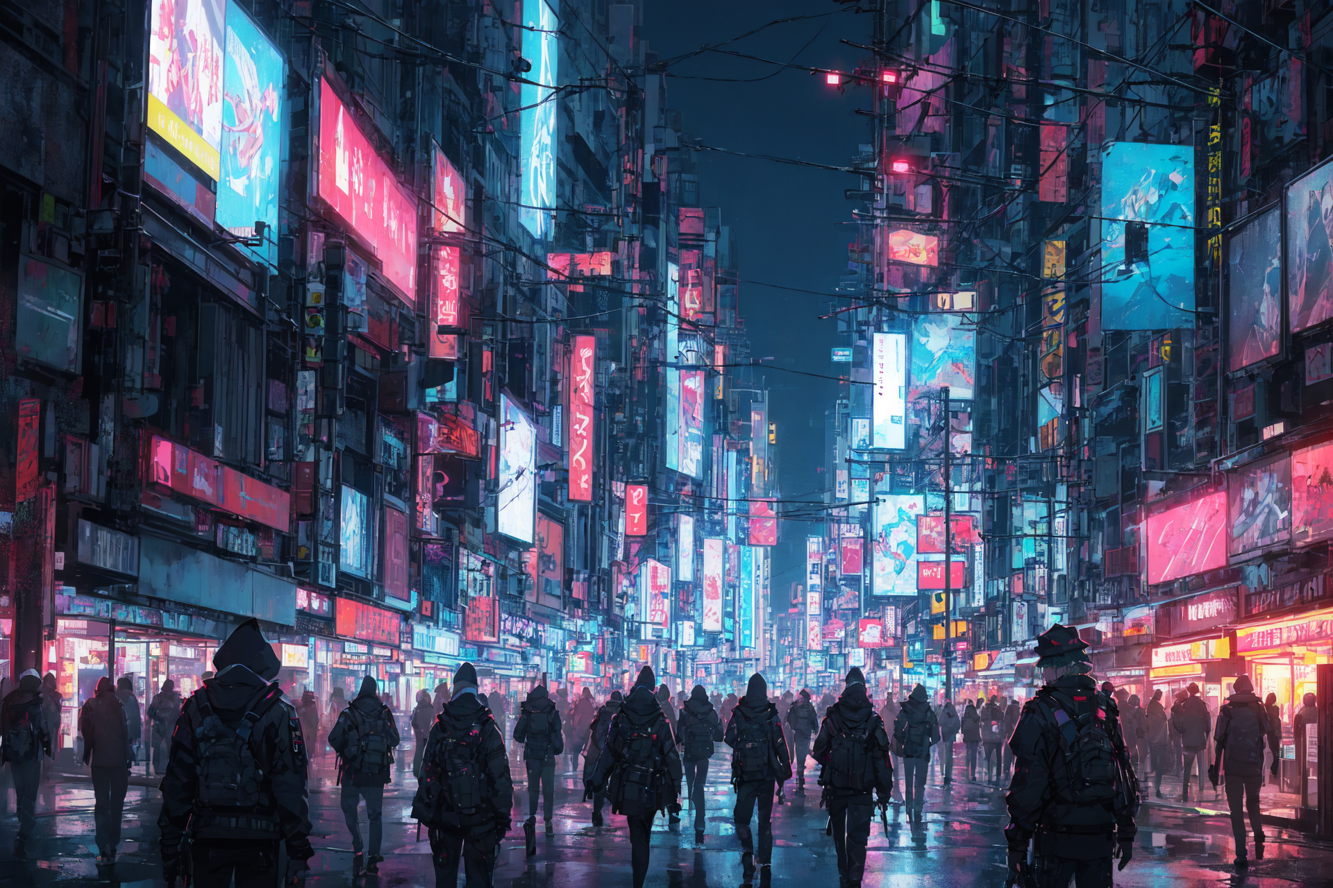 Neon city Wallpaper 4K, Futuristic city, Cyber city