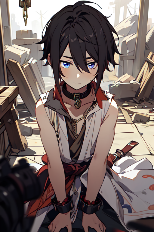 Collar slave boy AIイラスト: Boy 作者 @Ryoyukiyuu | PixAI