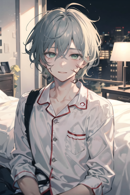 Anime Boy Gray Smile Face