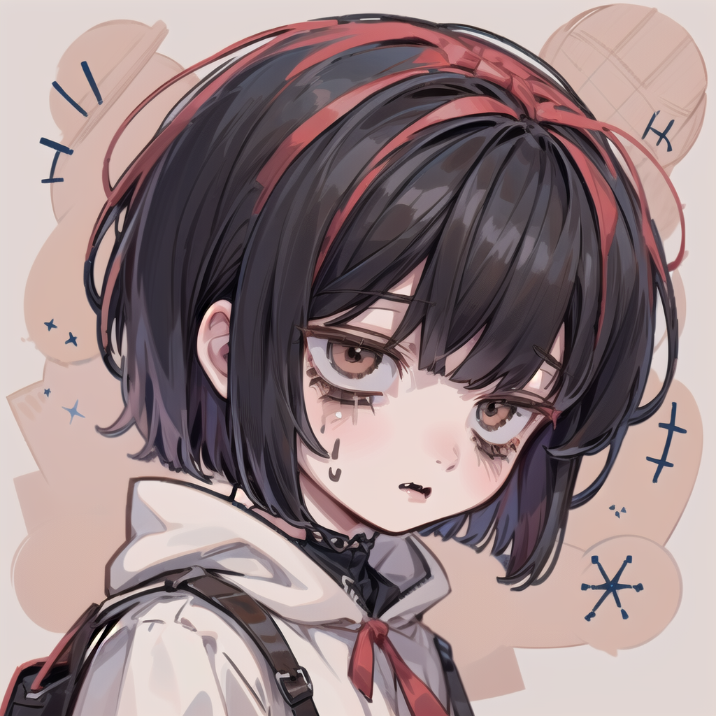Popular Anime Emo Girl Y2K Cute Bangs (Brown)