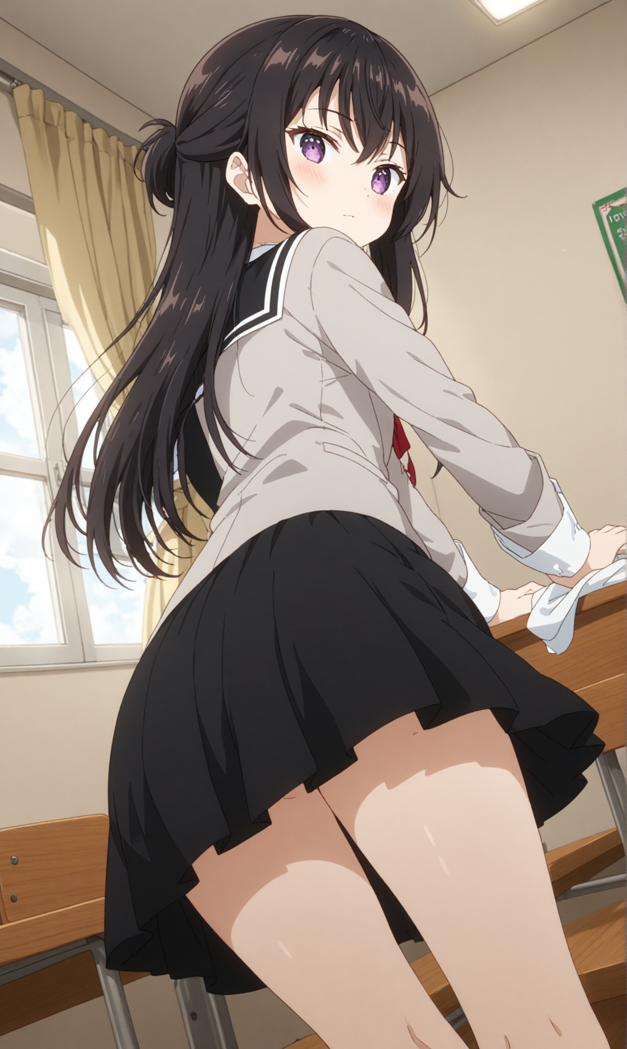 AIイラスト: Suou Yuki cleaning the student council room (4) 作者 @もがー | PixAI