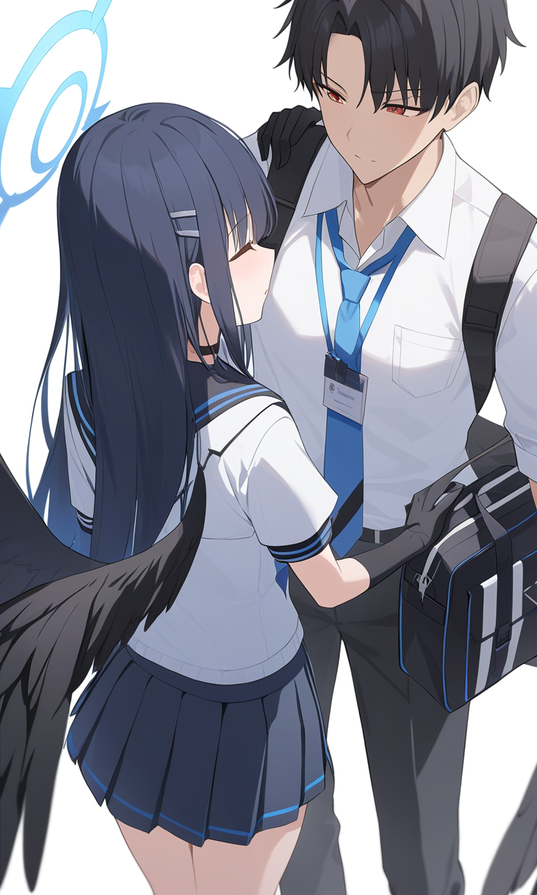 AI Art: Behind the Scenes: Ichika and Sensei in their Winged School  Uniforms by @ShadowWizardV | PixAI