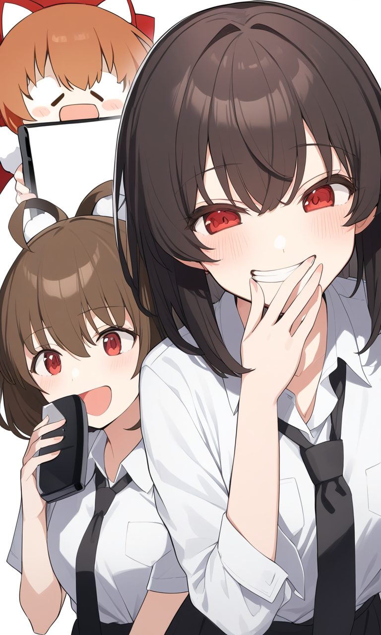 AI Art: Himekaidou Hatate and Shameimaru Aya: A Secretive Laugh by  @GentleRogueVI | PixAI