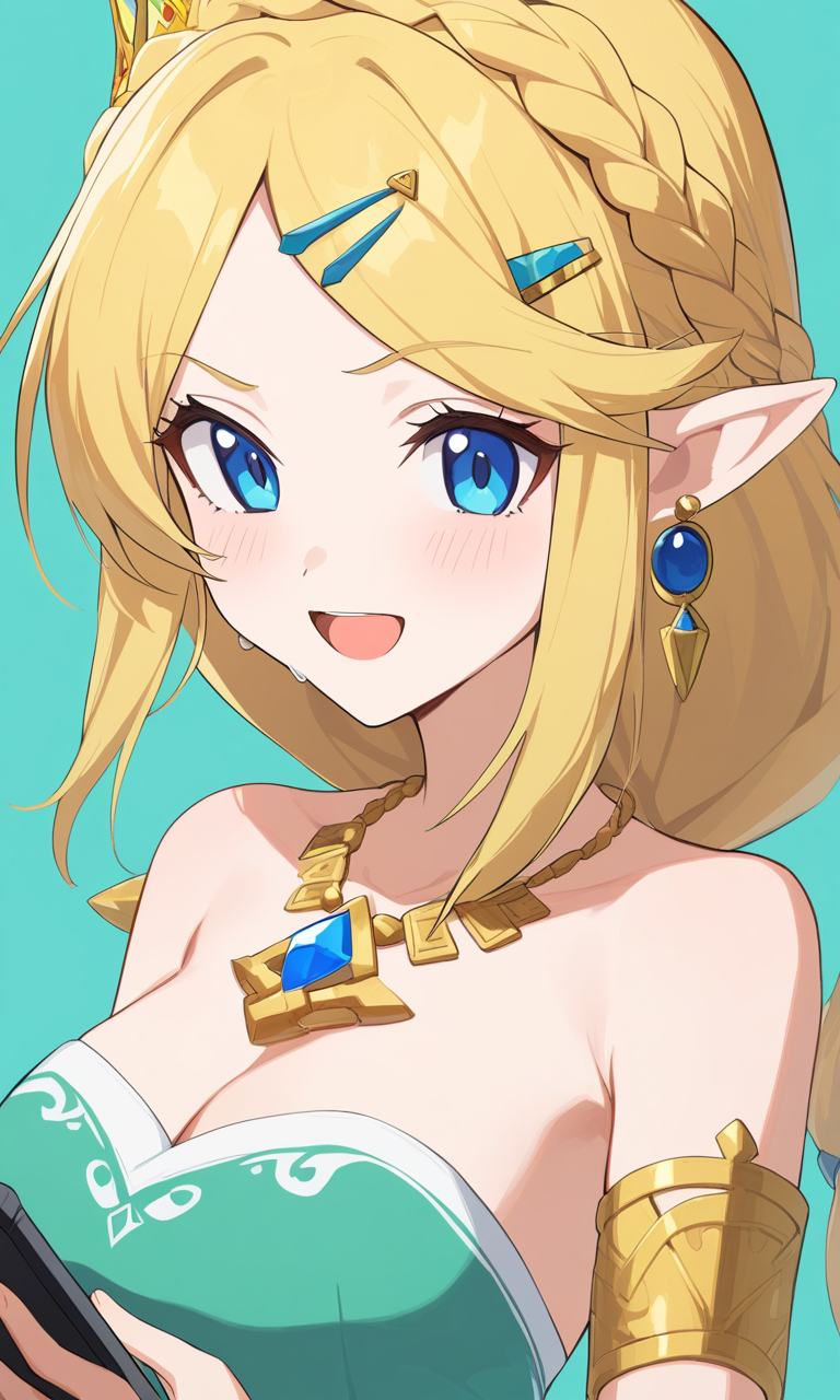 AI Art: 「The Legend of Zelda: Tears of the Kingdom」 - Princess Zeldaの喜び by  @明るい紫鳥様 | PixAI