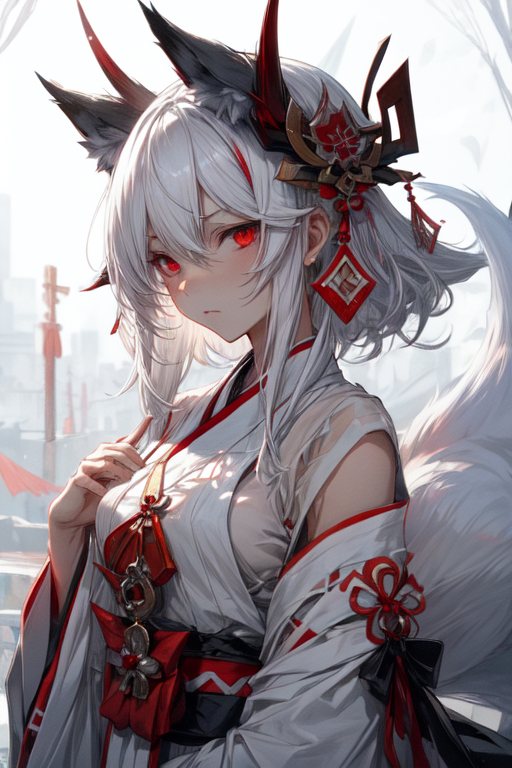 anime white fox demon