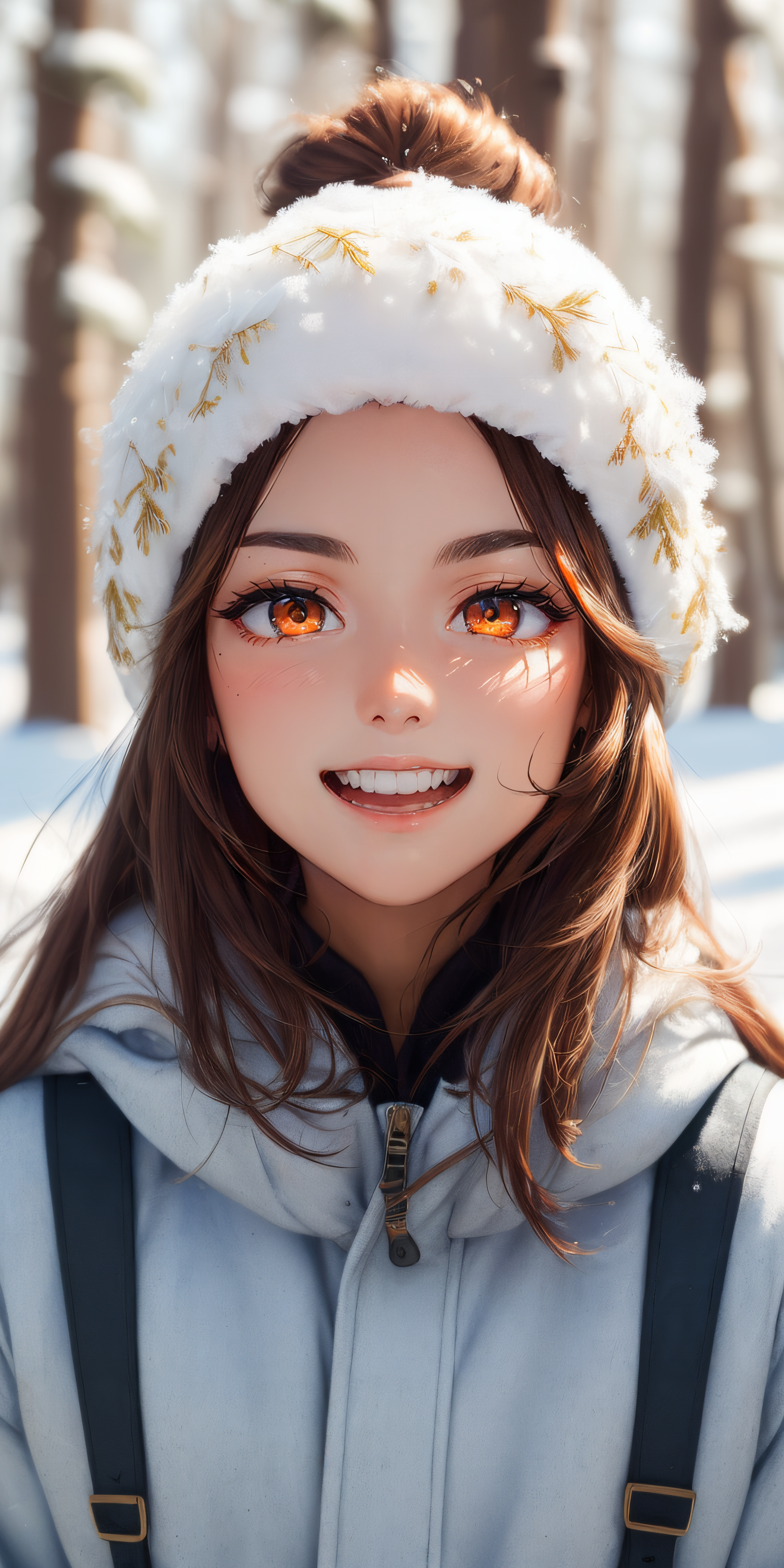 AI Art: Amber Gaze in Winter Wonderland by @Bad Girl | PixAI