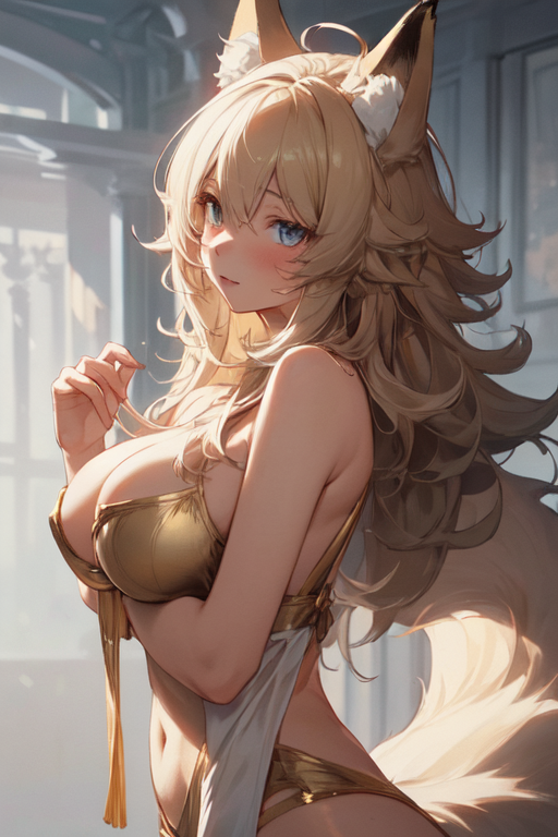 1girl breasts furry female animal ears furry body fur blonde hair  illustration images